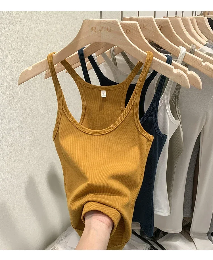 Layering Outerwear Tees 2026 Sommer Y2K Hot Girl Gestricktes Geripptes Damen-Camisole Figurformendes Ärmelloses Tanktop – Detail 19