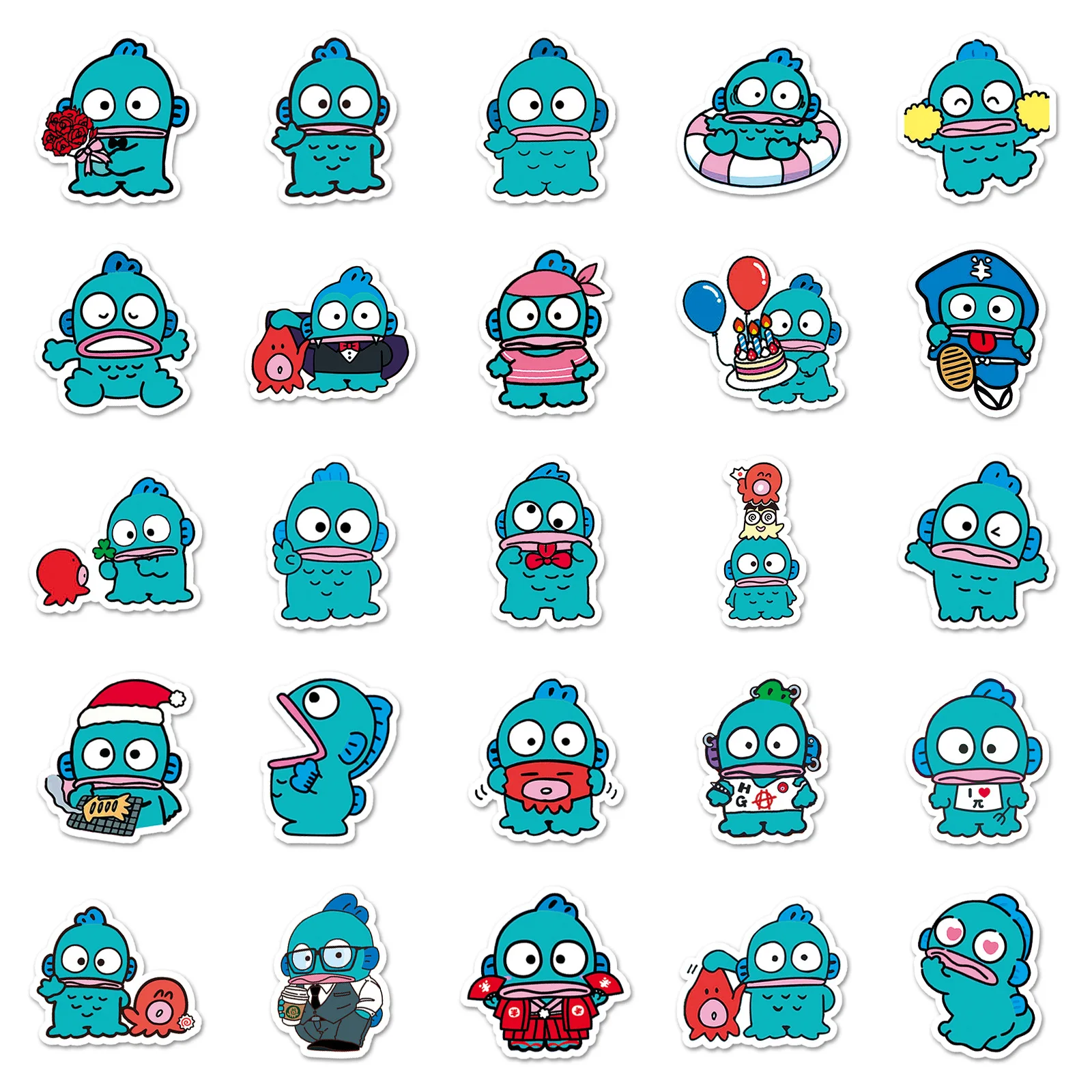 50pcs Cute Hangyodon Cartoon Graffiti Stickers Decals Suitcase Laptop Computer Guitar Decoration DIY Kids Classics Toy view 5