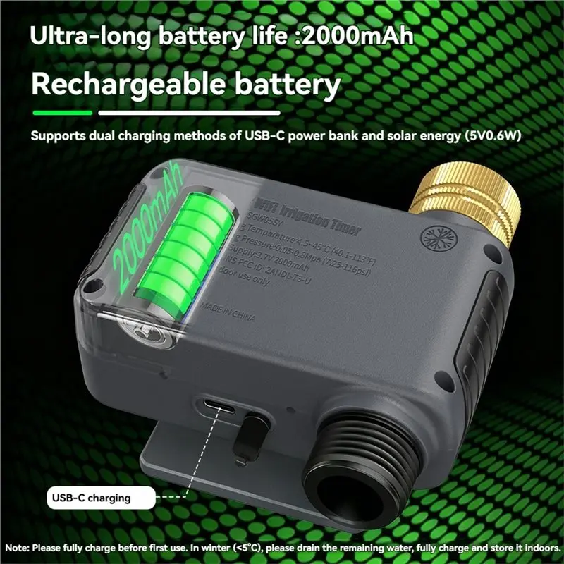 Wifi Water Timer 1 Zone Hose Timer Smart Sprinkler Voice& App Controlled Automatic Drip Irrigation Function