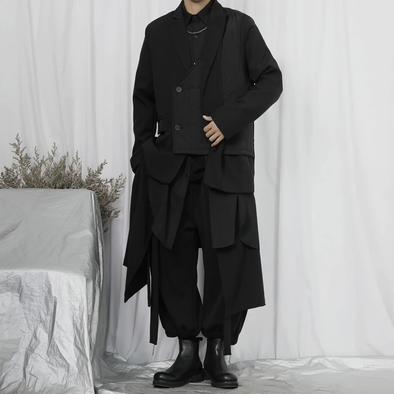 The spring of 2023 the new suit male diablo yamamoto wind niche designers ingredient quilted loose small suit jacket