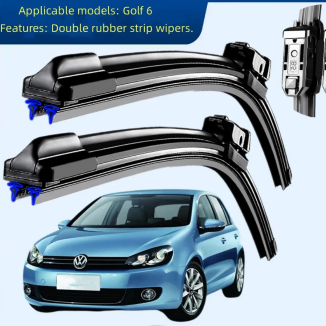 For Volkswagen Golf 6 Special Wiper Double Rubber Strip Boneless Wiper Front and Rear Windows New and Old Silent.