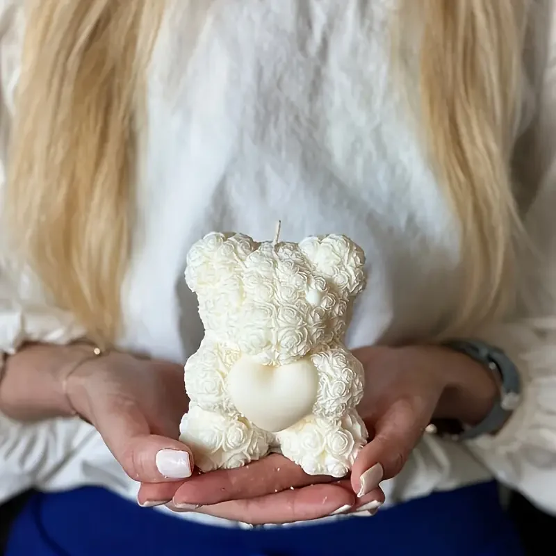 شمعة قوالب ثلاثية الأبعاد الدب عناق الحب سيليكون Diy بها بنفسك لطيف الدب الحيوانات الأليفة شمعة صنع لوازم صابون يدوي الصنع الجص الراتنج قالب ديكور المنزل هدية
