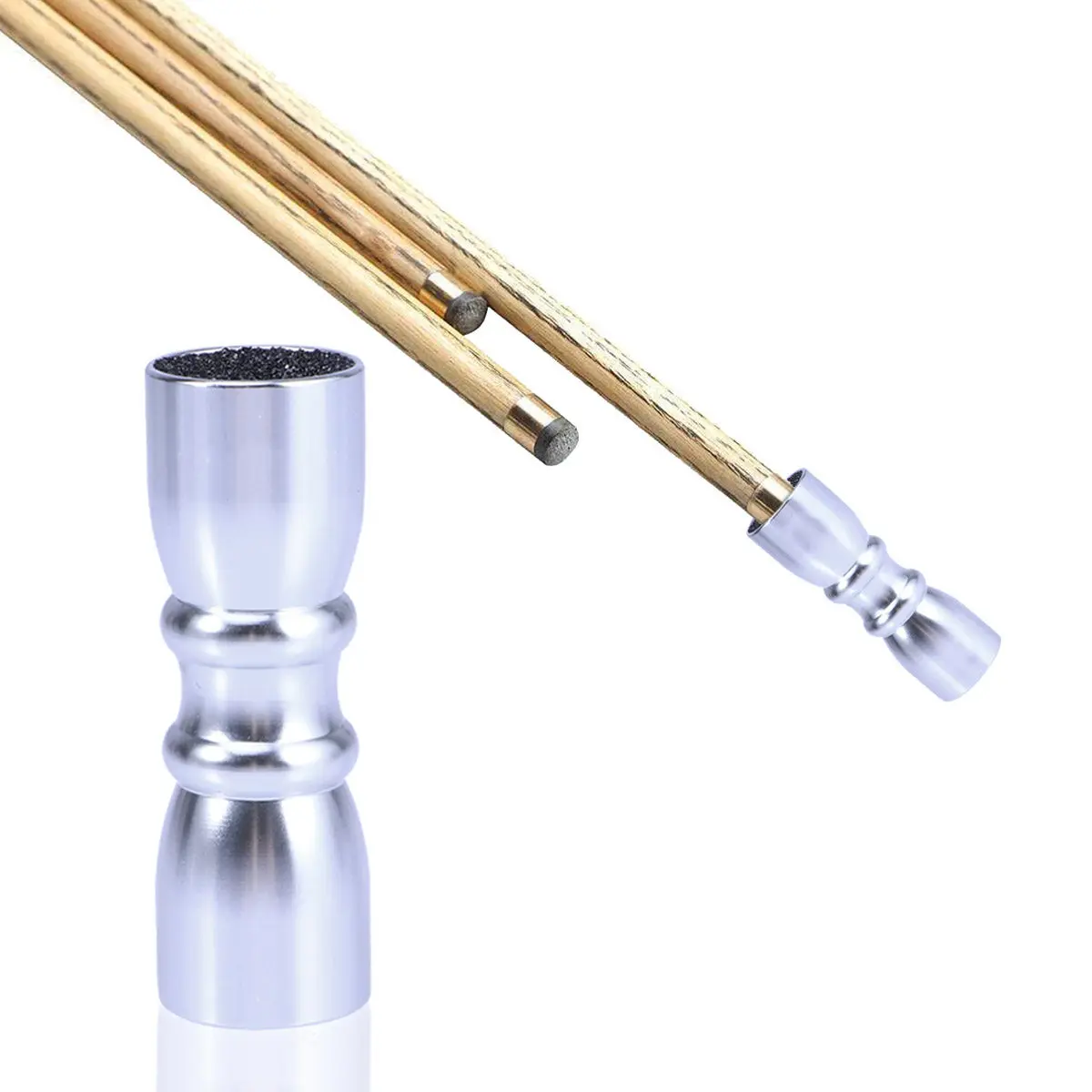 

Premium Billiard Cue Tip Tool with Shaper Scuff and Aerate Functions Pool Accessory for Better Chalk Adhesion Silver