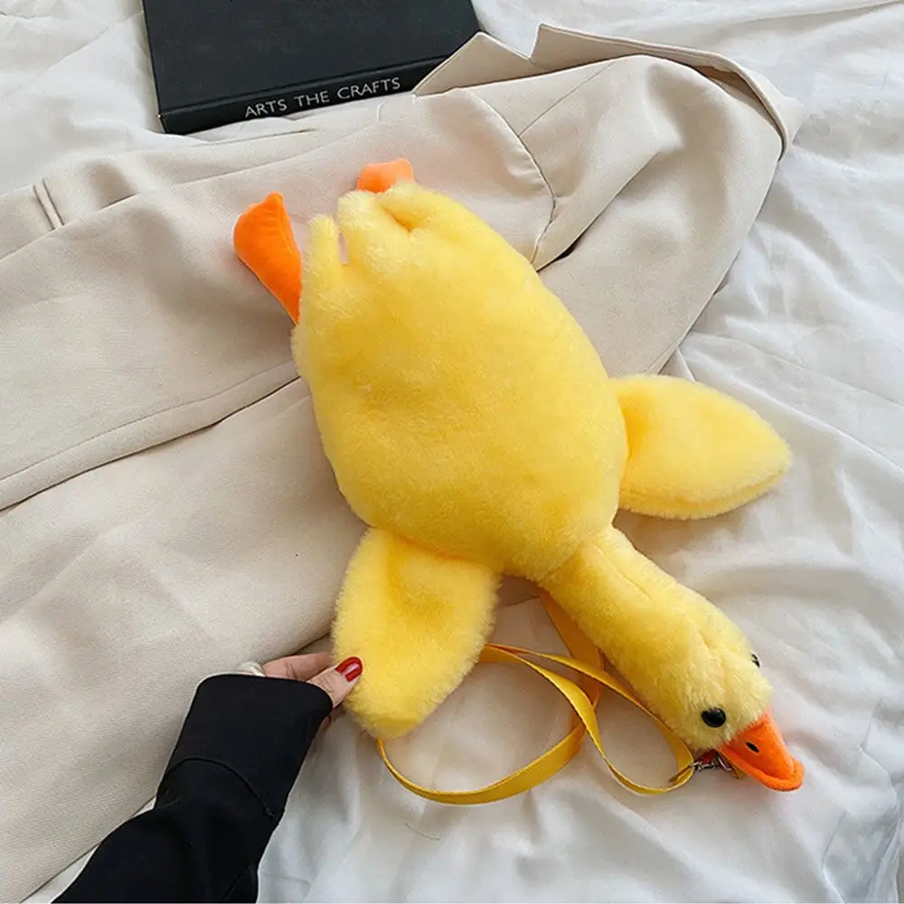 Stuffed Duck Girl Cartoon Doll Summer Cute Shoulder Bag Plush Toy Cross-body Bag Lady Plush Yellow Duck Handbags