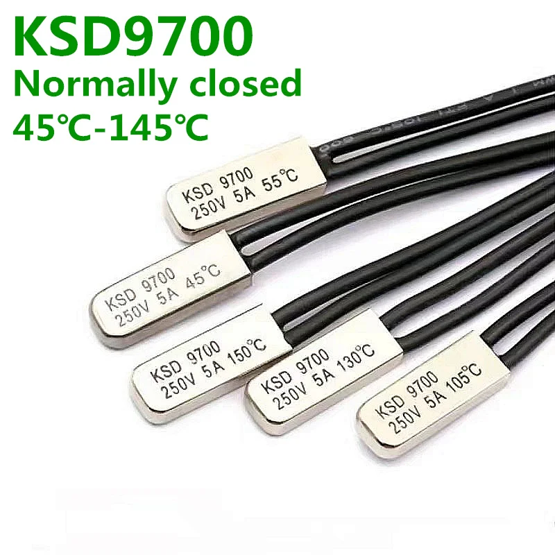 KSD9700 Normally closed 5A250V 55C 75C 85C 90 95C 100C 145C Degree Celsius Thermostat Thermal Protector fuses Temperature Switch