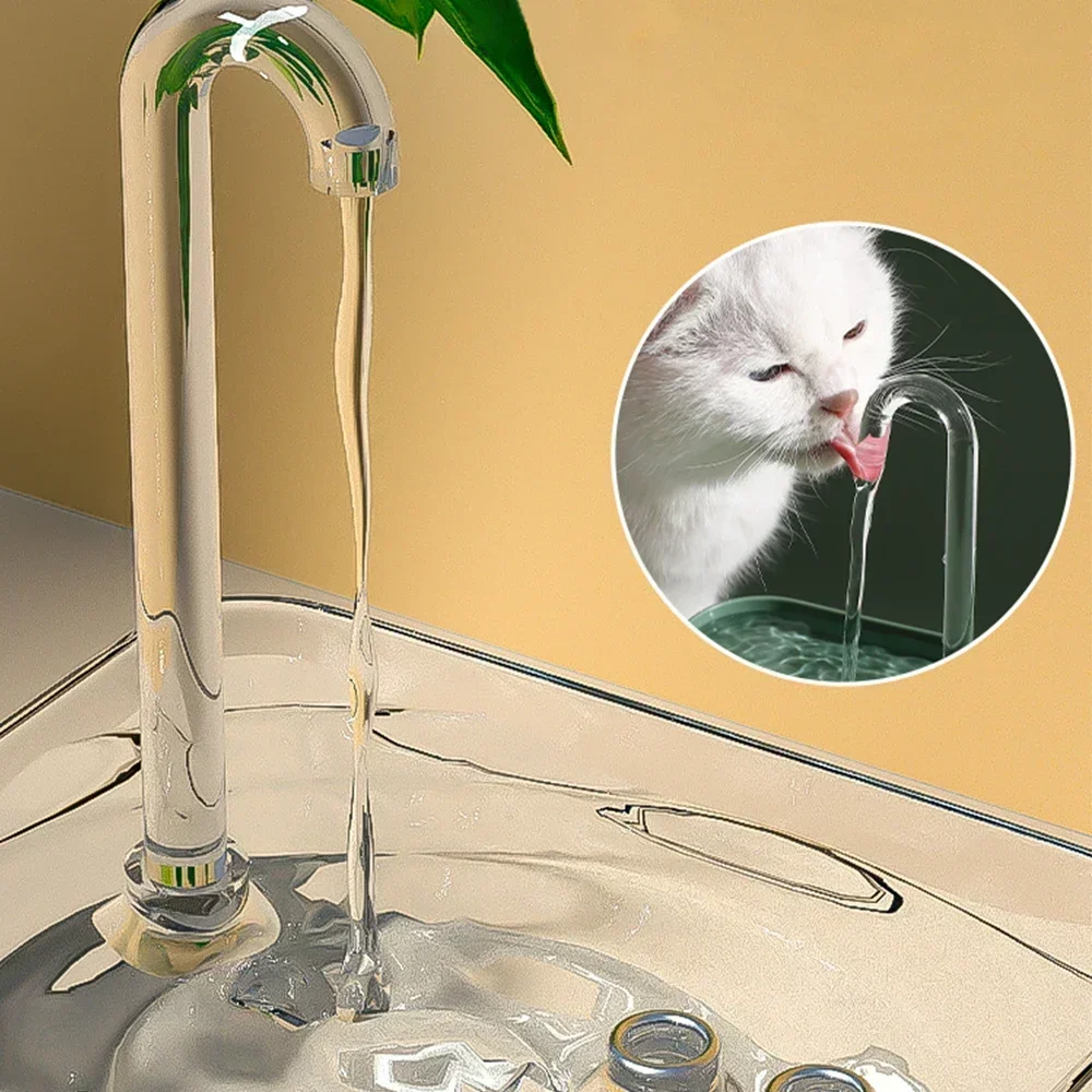 Cat Water Fountain Auto Filter Transparent Cat Drinker USB Electric Mute Recirculate Filtering Drinker for Cats Water Dispenser