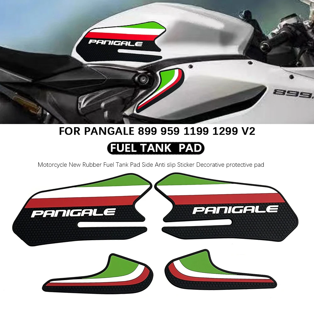 

New Motorcycle For Ducati PANGALE v2 1199 1299 899 959 Rubber Fuel Tank Pad Side Anti slip Sticker Decorative protective pad