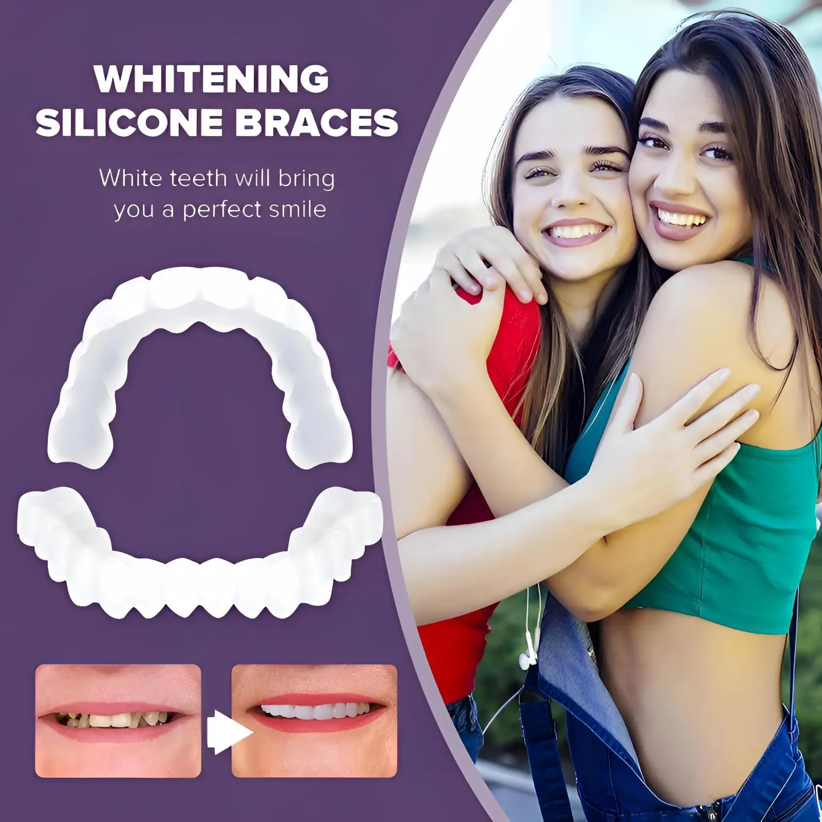Adjustable Snap-on Denture Kit｜Instant Teeth Gap Repair & Temporary Crown｜Medical-grade Invisible Solution