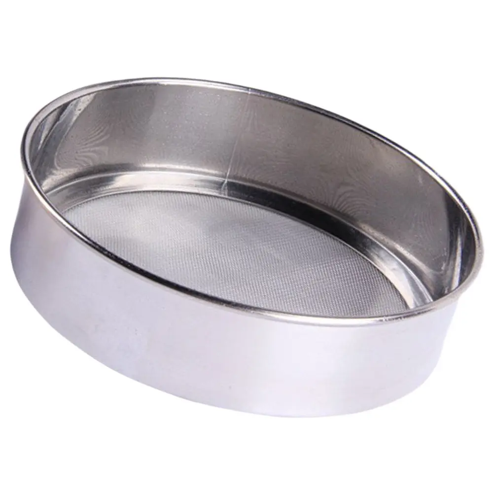 Stainless Steel Flour Sifter 60 Mesh 18Cm Handheld Round Baking Sieve Strainer for Bread Cake Pizza Dough Sugar Dusting