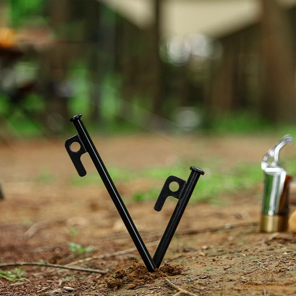 

8Pcs Tent Pegs Camping Tent Spikes Heavy Duty Unbreakable Tent Pegs 30cm with Storage Bag & Hammer for Outdoor Camping