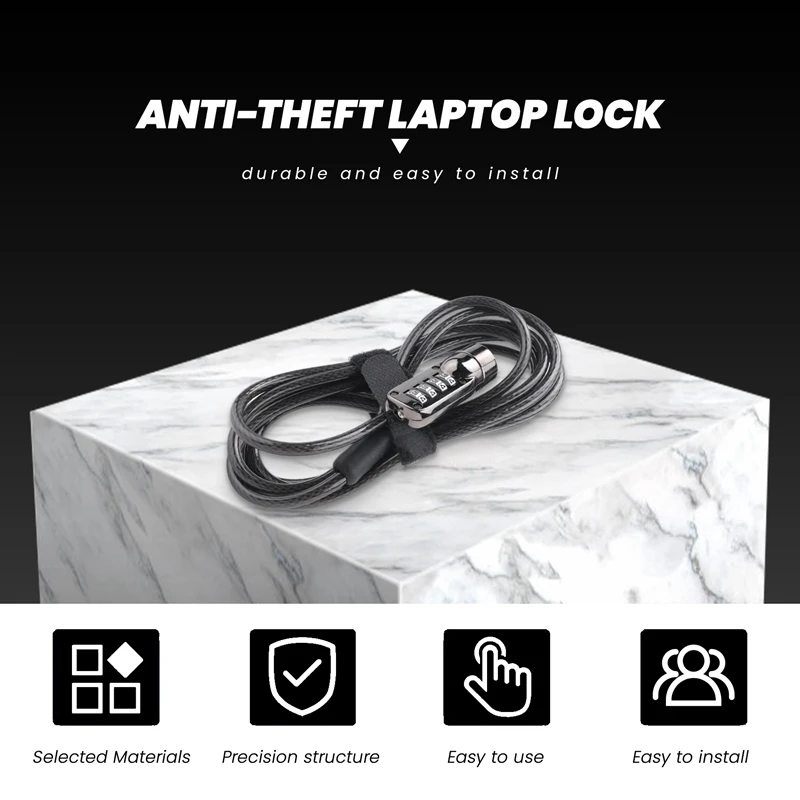 IDUD Security Anti-Theft Combination Laptop Notebook Cable Lock 4 Digit Password Lock