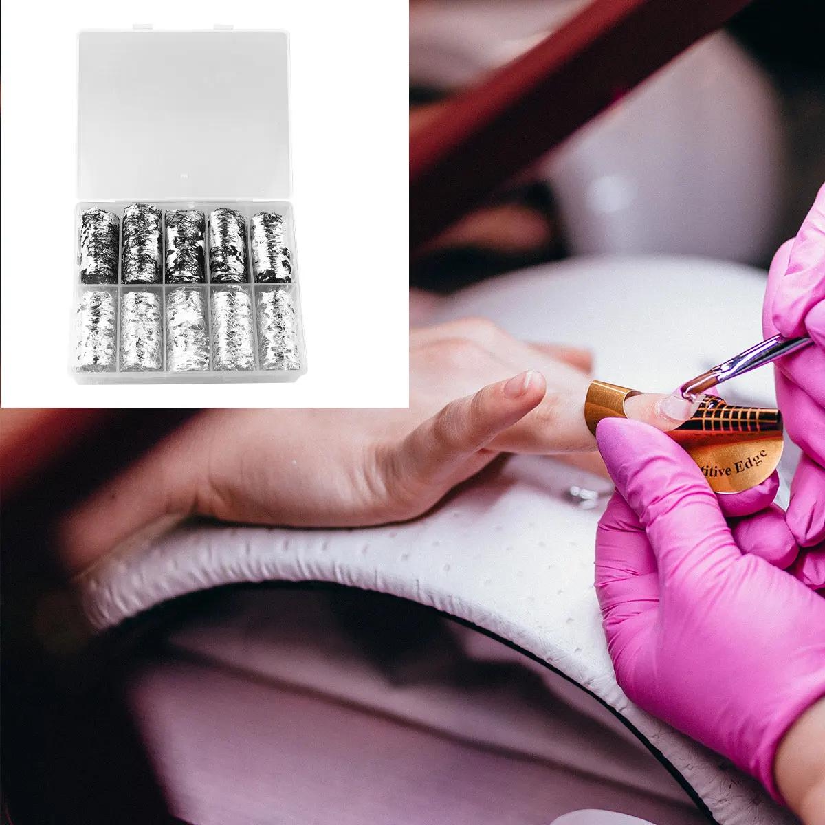 

1 Box Gold Silver Foil Nail Stickers Mesh Line Nail Art Decal Party Carnival Holiday Manicure Manicure Mesh Line