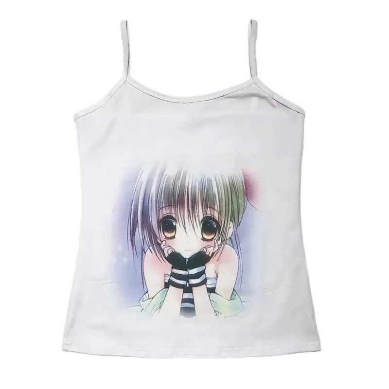 

Y2K Harajuku Sle Crop Top ort Sve Vest Комплект футболок Женская весенняя коллекция Faion Другой материал 00%
