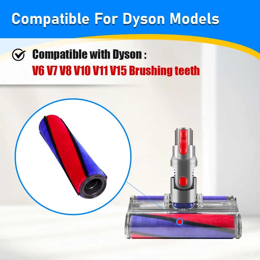 Рулон щетки, замена для пылесоса Dyson V6 V7 V8 V10 V11, запасная часть, мягкая роликовая щетка, щетка для ковров, валик