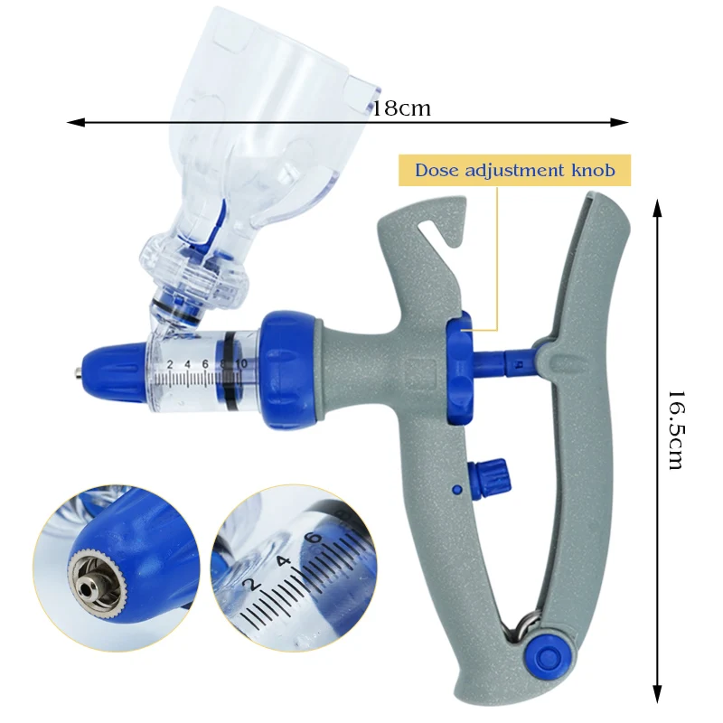 1ml/2ml/5ml/10ml Automatic Continuous Syringe Animal Injection Adjustable Vaccine for Livestock Pig Cow Sheep Vaccine Injector