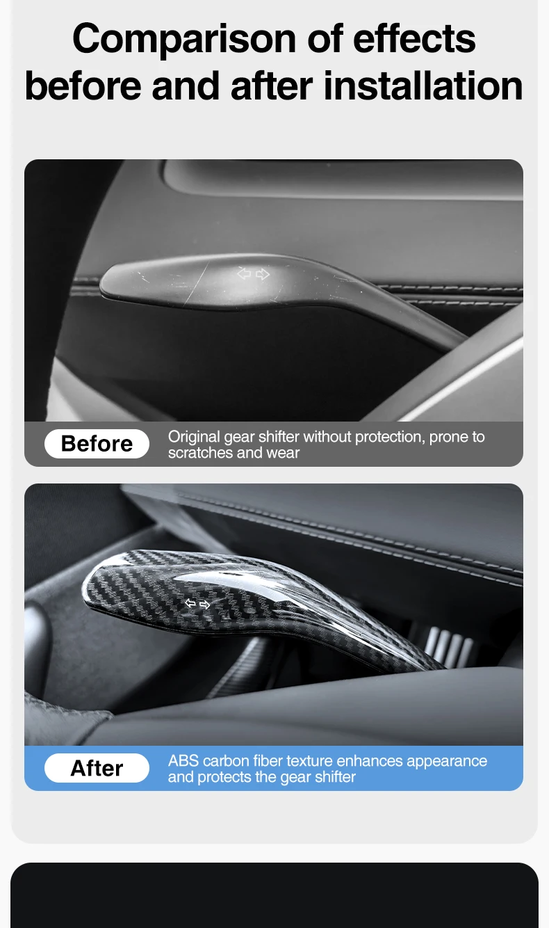 Heenvn ABS Auto-Lenkrad-Blinkerhebel-Abdeckung für Tesla Model 3 Highland, Model Y Juniper, Model YL 2025 2026 Auto-Innenausstattung – Detail 3