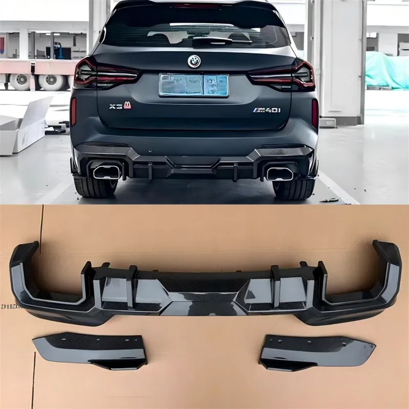

Для BMW X3 X4 G01 G08 2022+ Накладка на задний бампер из настоящего сухого карбона, диффузор, сплиттеры, спойлер, аксессуары для автомобиля, комплект обвеса