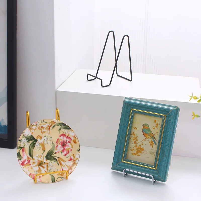 Plate Stands for Display, Plate Holder Display Stands, Metal Frame Holder Stand for Book, Picture, Decorative Plate, Photo
