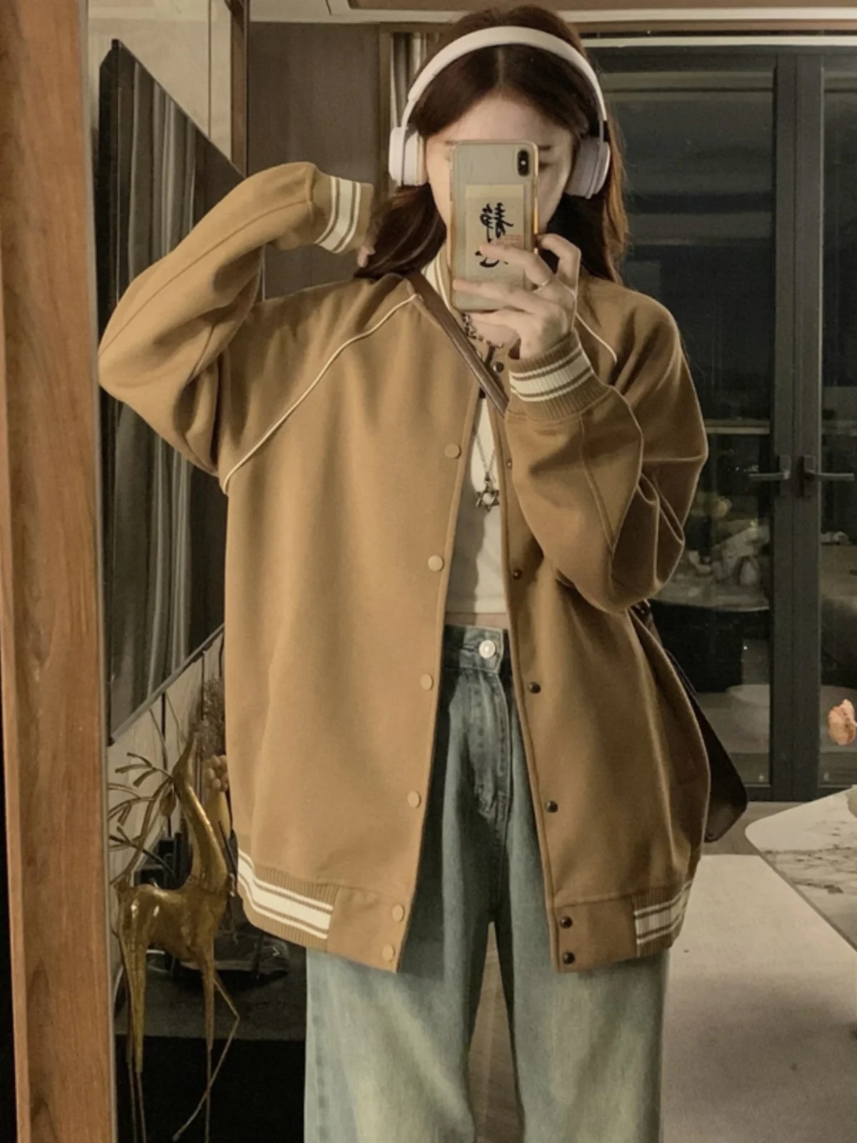 

plus Size Women's American Casual Style Baseball Jacket Loose Fit Fashionable Autumn New Arrival Baseball Shirt