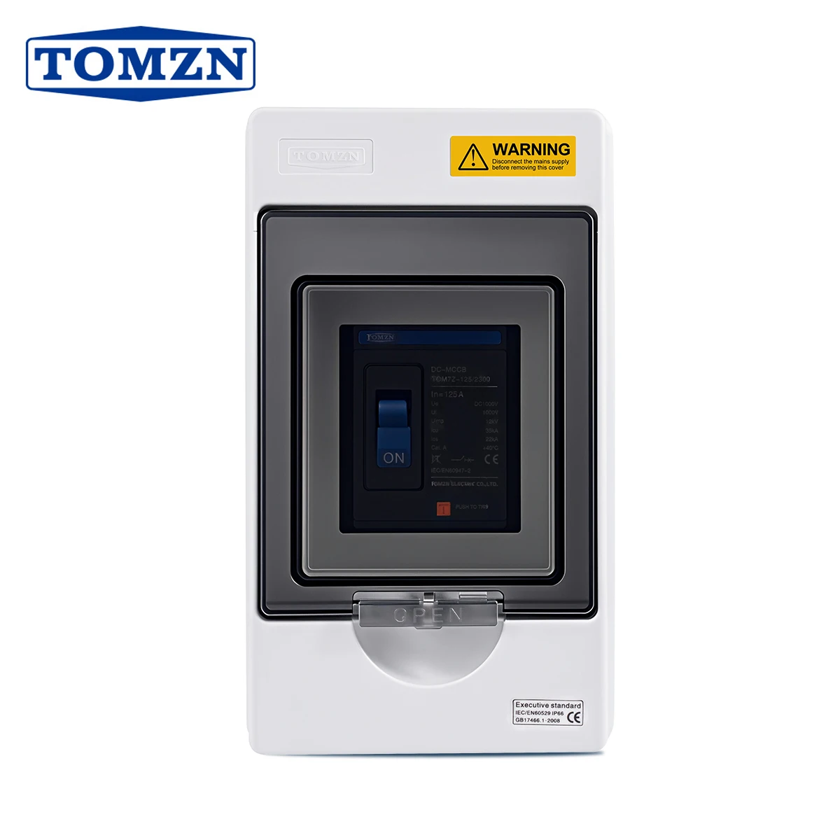 TOMZN TOPV125 100A 125A MCCB Combiner Box Built-in Moulded Case Circuit Breaker TOM7Z 2P 500V 600V 1000V IP66 PV System