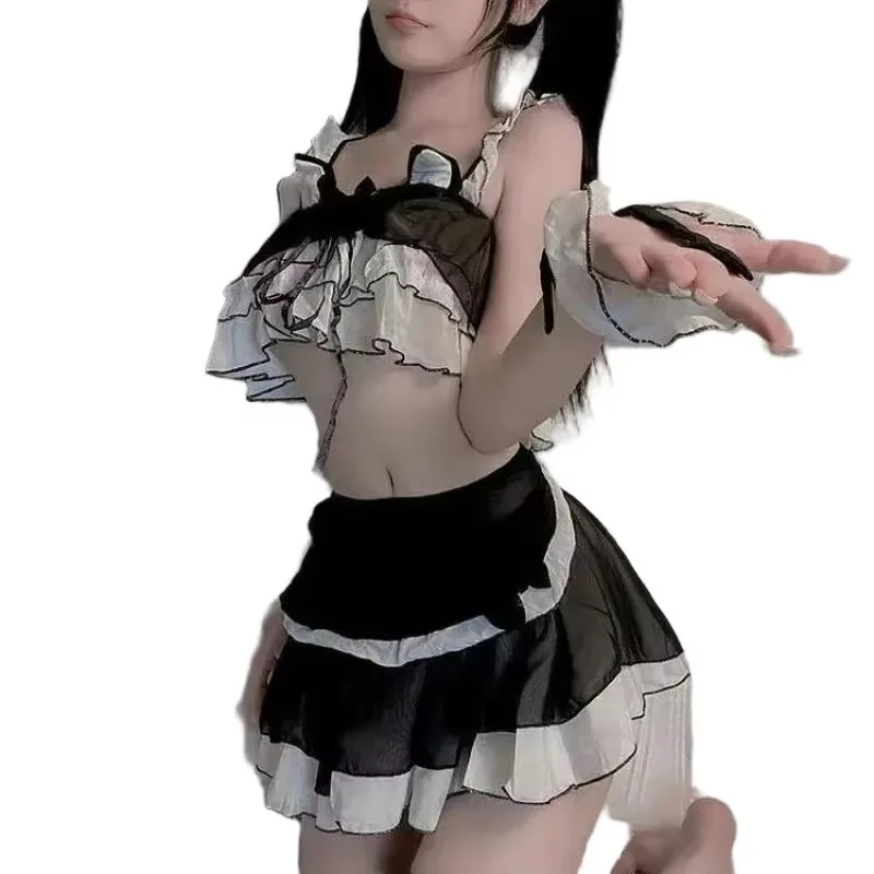 

Sexy Strap Meow Mini Skirt Cute Sexy Lace Super Cute Cat Ear Bow Passionate Temptation Role Playing Uniform