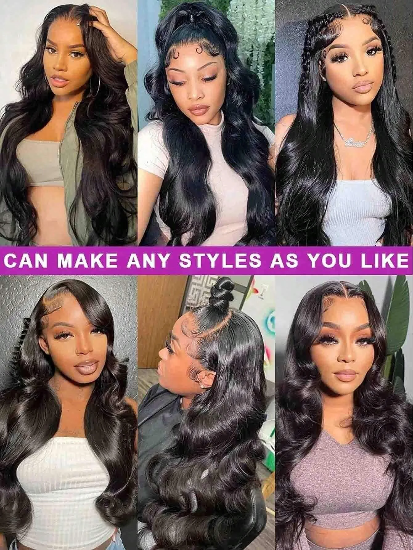 바디 웨이브 레이스 프론트 가발 인모 13x6 바디 웨이브 인모 가발 프리 플러킹 글루리스 200% 밀도 브라질리언 버진