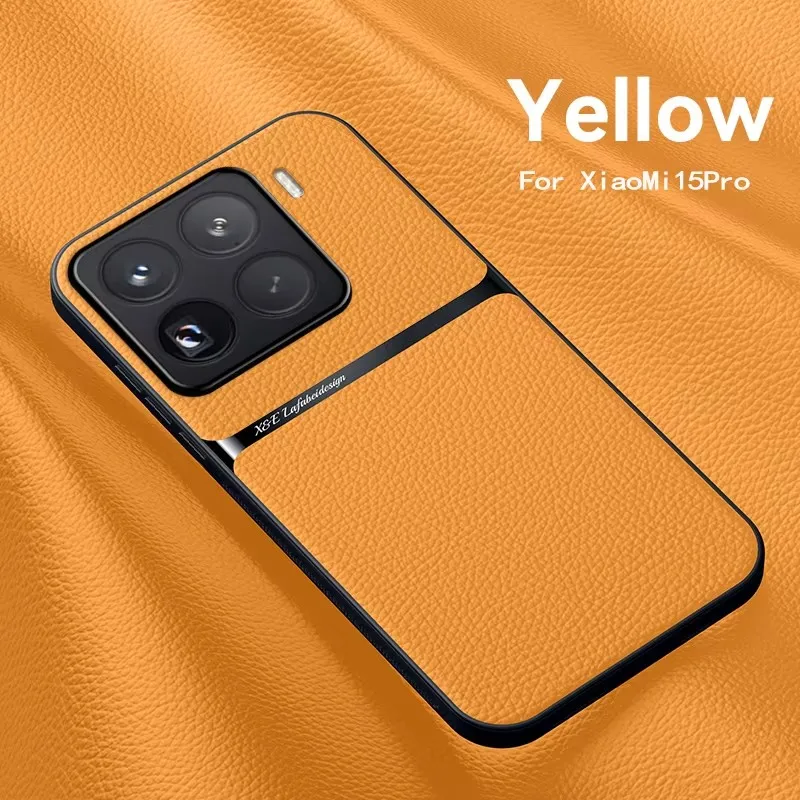 

Leather Case For Xiaomi 15T Pro Max Men's and Women's Plain Magnetic Hole Lens Anti-fall Cover For Xiaomi15T Shockproof Funda