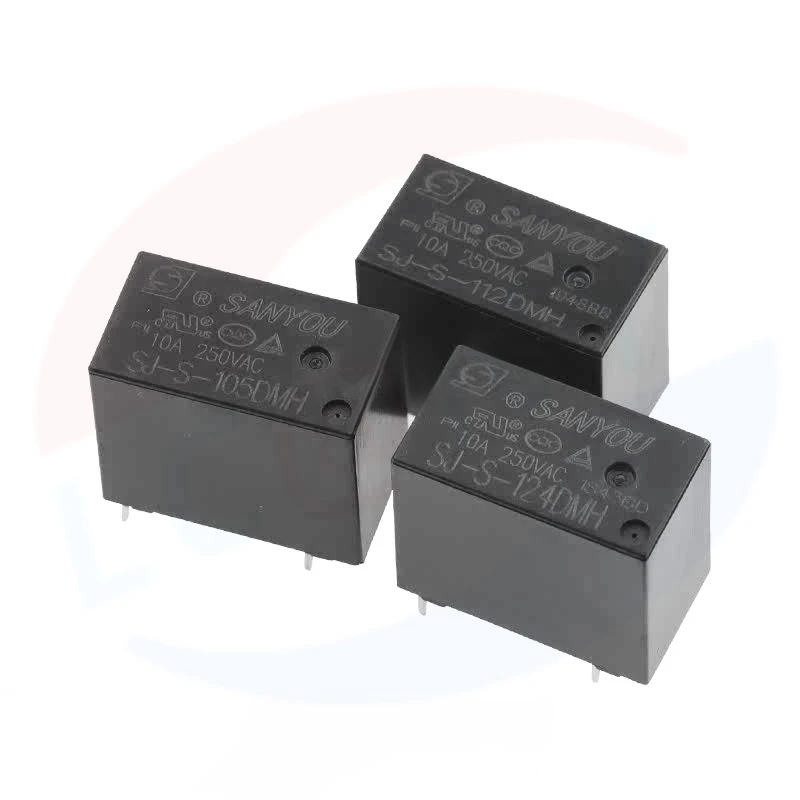 5Pcs/lot SANYOU relay SJ-S- 105DMH 5VDC SJ-S-112DMH 12VDC SJ-S-124DMH24VDC 10A 4PIN Normally open Replaceable JZC HF32F 12V 24V