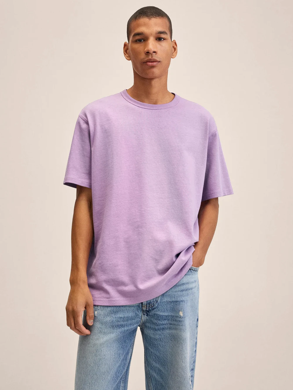 Romantic Purple Unisex Basic Color T-Shirt Men's Summer 100% Cotton TShirt For Man Large Casual Crew Neck Men's Boutique Tee