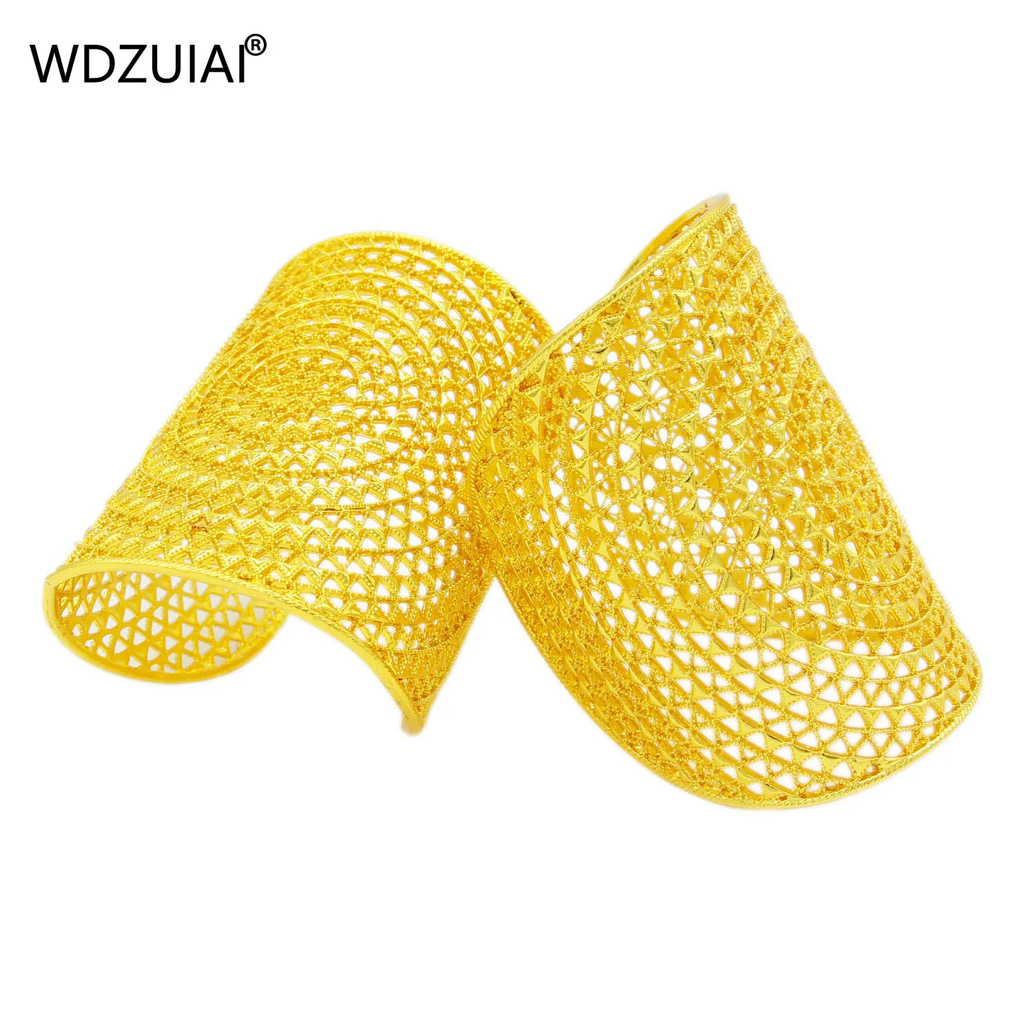 WDZUIAI New Arrival Big Model Free Size Bangle Gold Color Cuff Bracelet African Ethiopian Canada Women Lovers' Bangle Jewelry