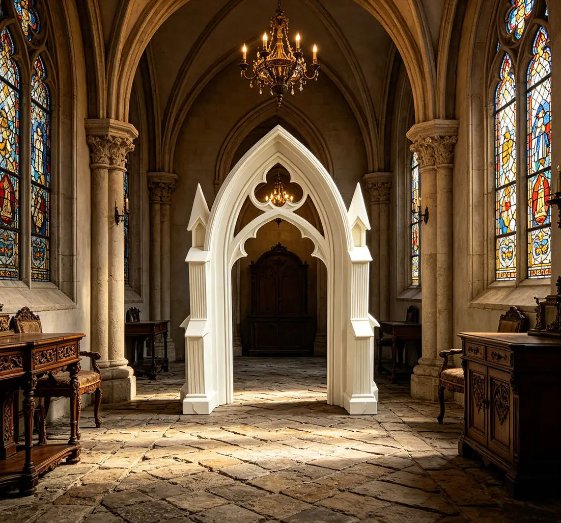 

Миниатюрная готическая арка, масштаб 1/12, аксессуар для кукольного домика в стиле дарк-фэнтези, европейский декор для жуткой диорамы и реквизита