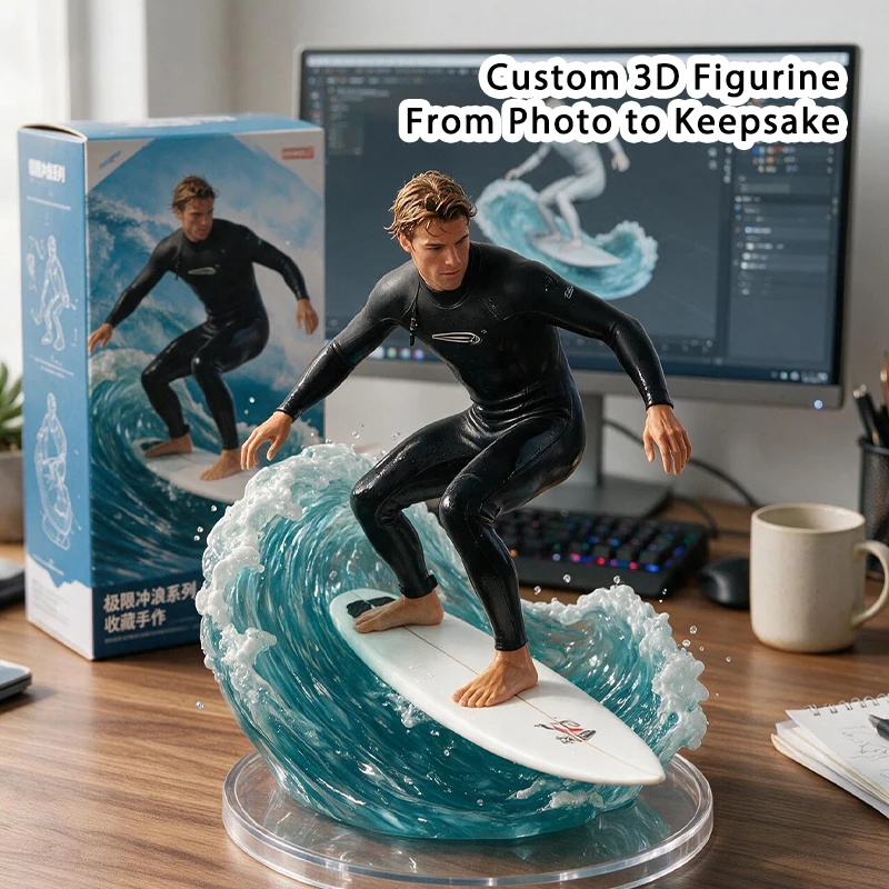 Custom 3D Printed Human Figurine Made From Photo, Personalized Full‑Color Custom Character Statue, Unique Keepsake Memorial Gift