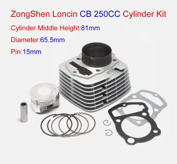 high quality motocycle 65.5mm 235cc Cylinder Bore Kit fit for Loncin ZongShen CB250 XR230 CRF230F SL230 1997-2008 165FMM