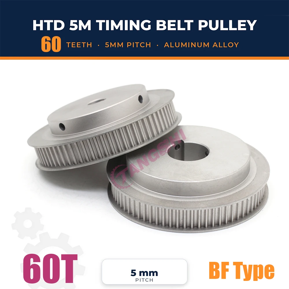 HTD 5M 60 Teeth Timing Pulley Mechanical Transmission Accessory with Bore 5mm-30mm for Belts Width 10/15/20/25mm 5M-60T Pulley