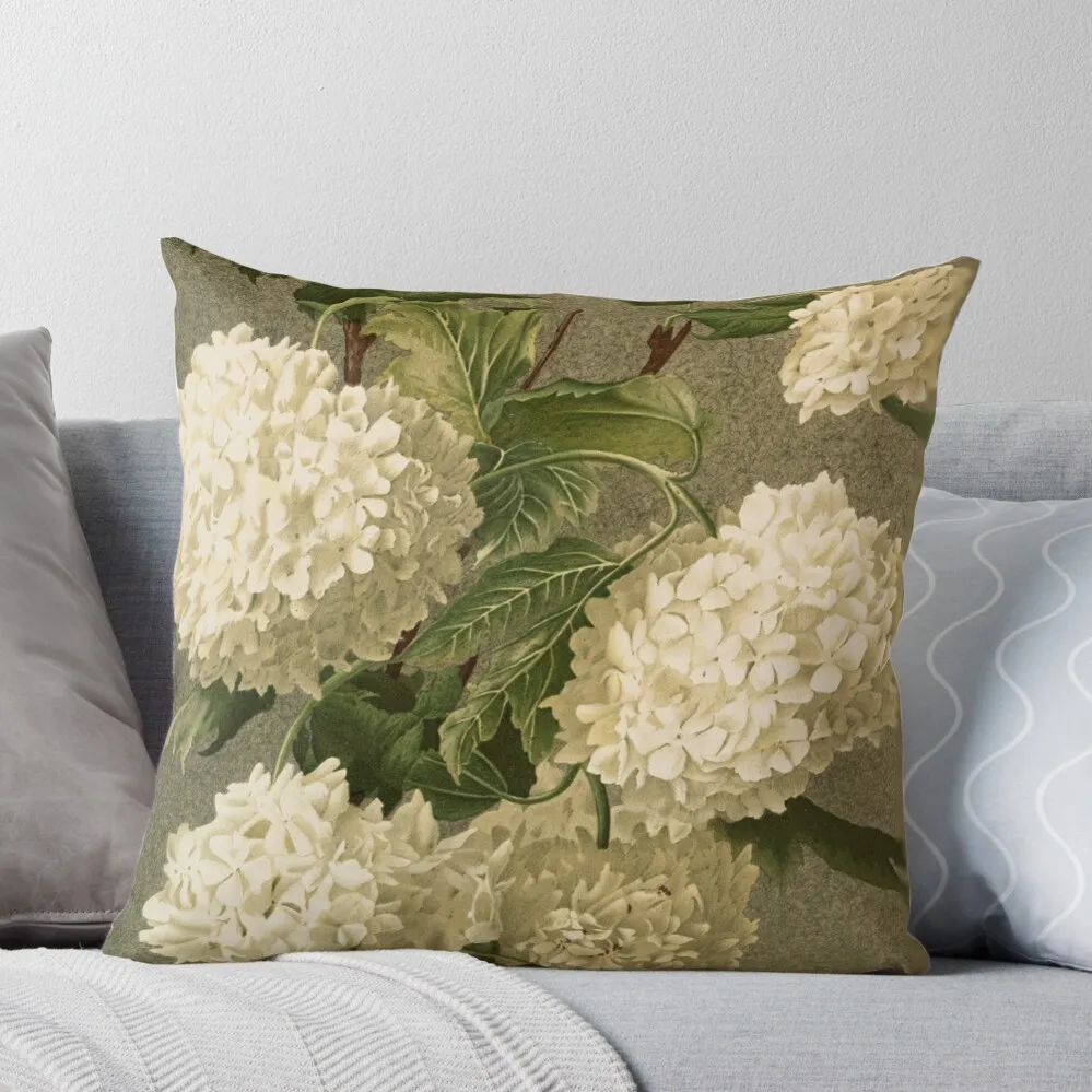 

Vintage Victorian White Hydrangea Floral Throw Pillow Cushion Covers For Living Room pillow cover luxury bed pillows