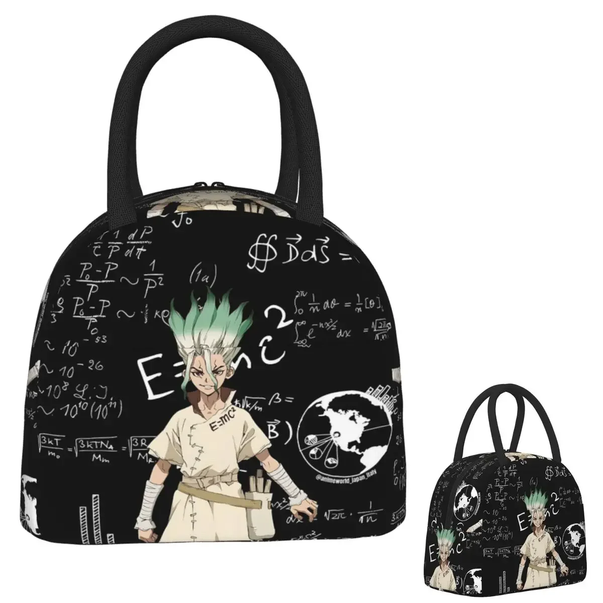 Senku Ishigami Dr Stone Apan Anime Insulated Lunch Bag for Women Kids Leakproof Food Boxes Thermal Lunch Box Tote