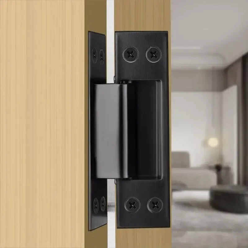 Hidden Door Hinges Stainless Steel Thickened Cross Door Hinge Black Concealed Folding Door Window Hinge Furniture Accessories