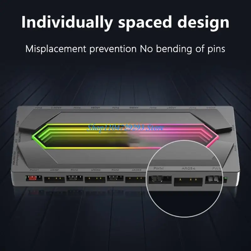Y2GD 12 ARGB + 10 PWM -Lüfter -Hub -Controller mit Remote für Computerbüro