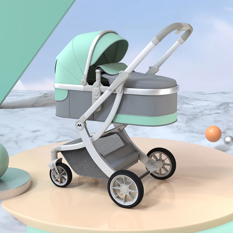 

Baby Stroller Lightweight Foldable High Landscape Seated Reclined Shock-absorbing Two-way Newborn Baby Stroller