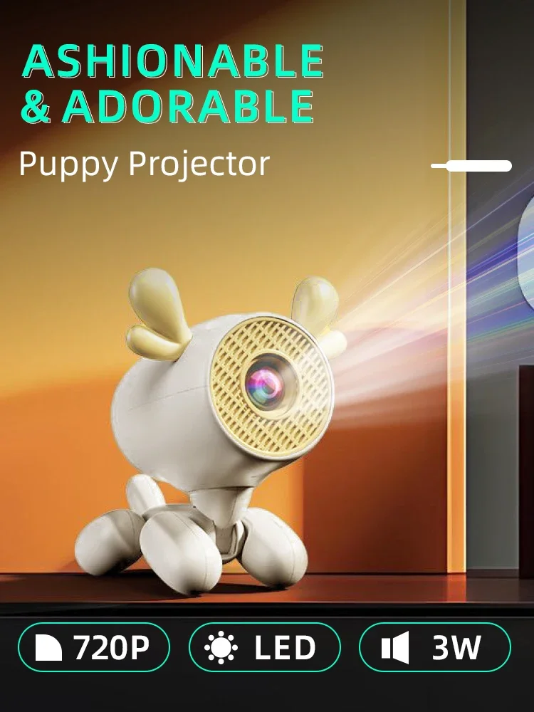 جهاز عرض صغير لطيف تزلف 720P أصلي | مكبر صوت ستيريو 3 واط | إسقاط متعدد الزوايا | مسرح منزلي محمول، متوافق مع Netflix #3