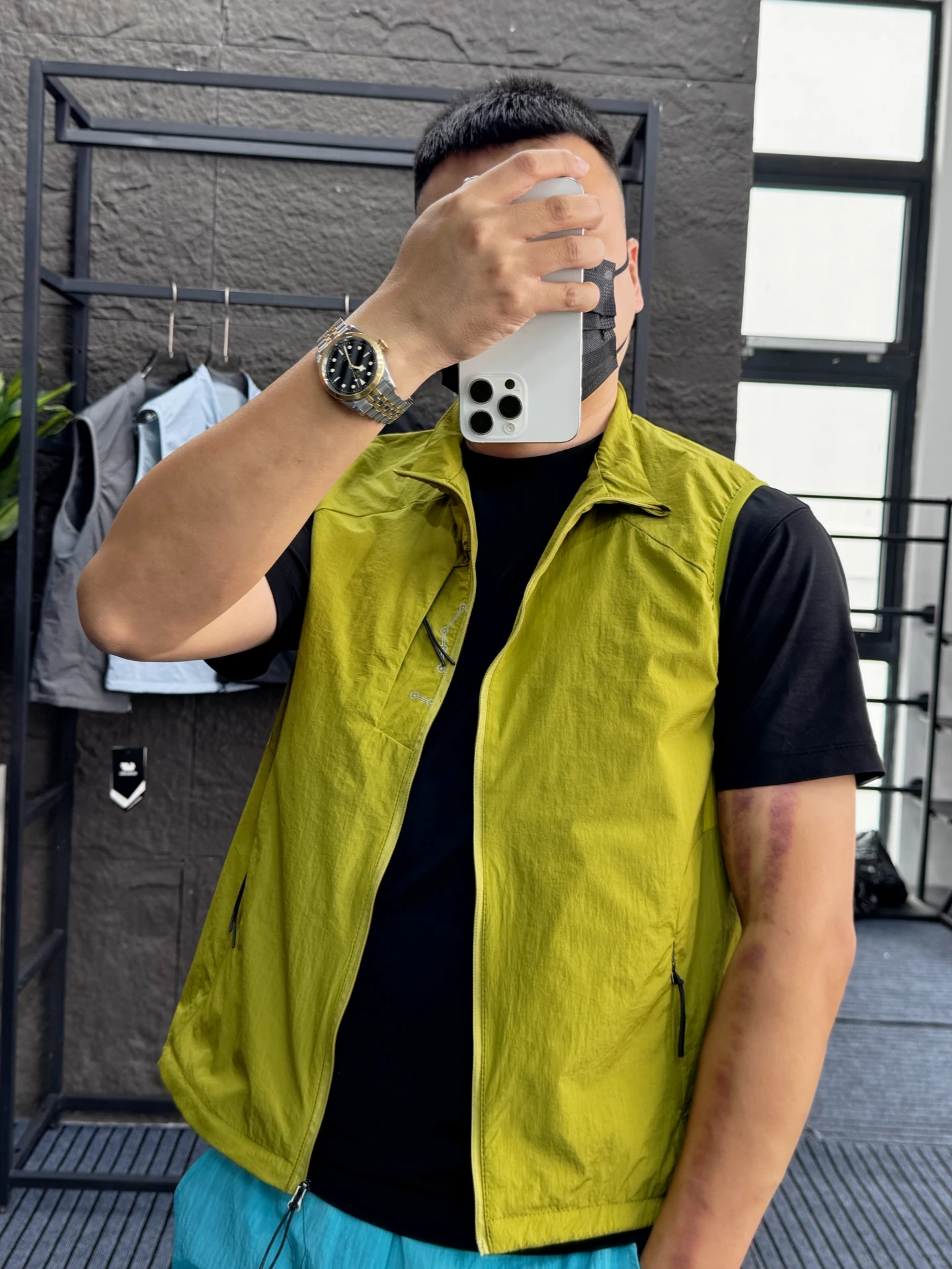 

Outdoor Men's Fashionable Stand Collar Quick Dry Cool Feeling Sun Protection Clothing 3700 Xiaowei Standard Nylon Vest