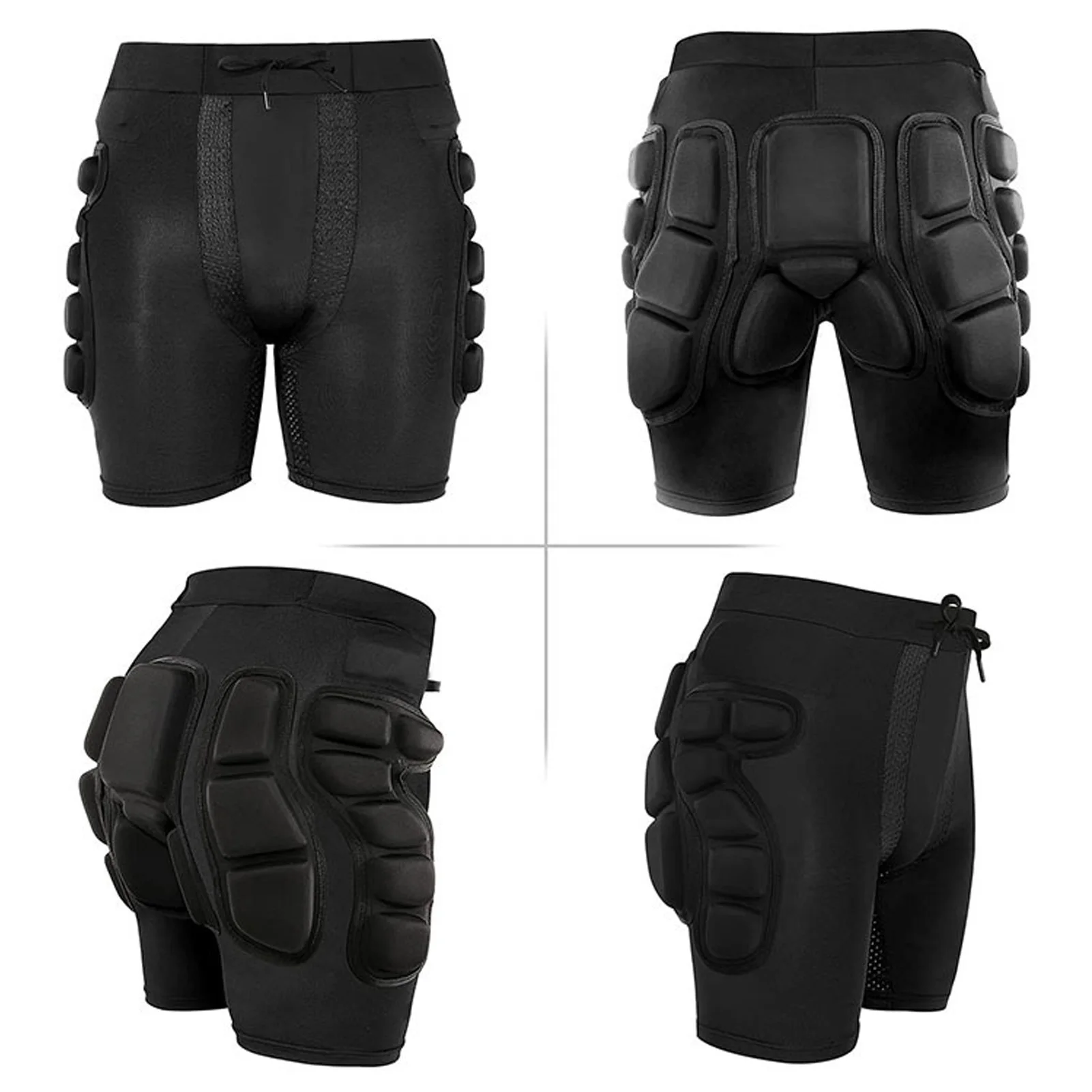 3D Padded Protective Shorts Breathable Thickened Pad Hip Butt Short Pants for Skiing Skating Protective Shorts for Skateboarding
