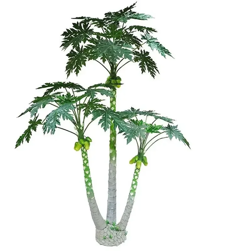 Home Office Artificial Plants Green PE Material Decoration Plastic Papaya Tree