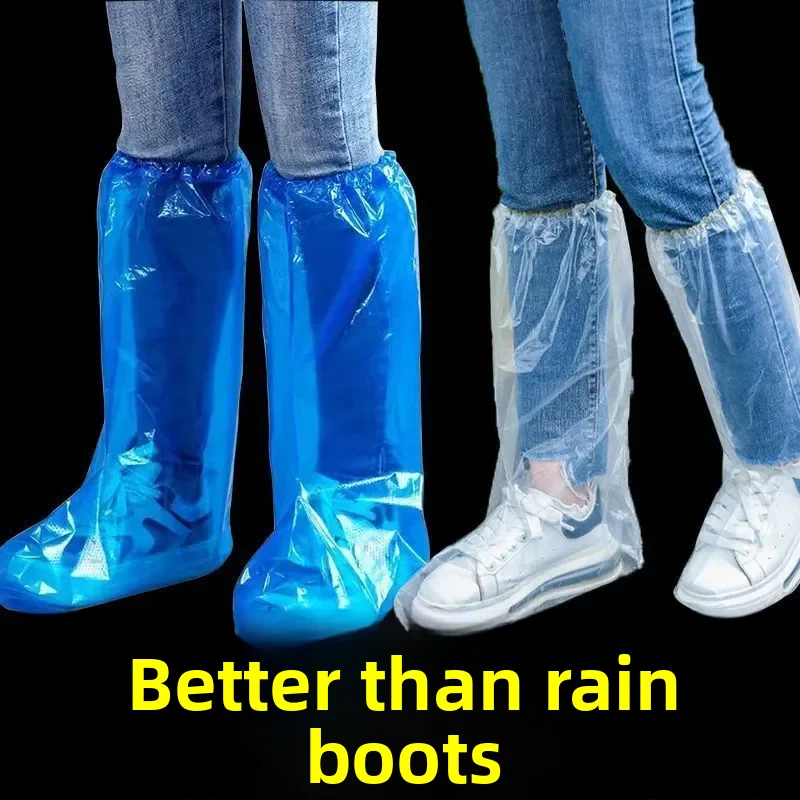 

Thiened Long High Tube Rain Boot Covers Waterproof Non-Slip Transparent Plastic oe Covers for Rainy Days Outdoor Use