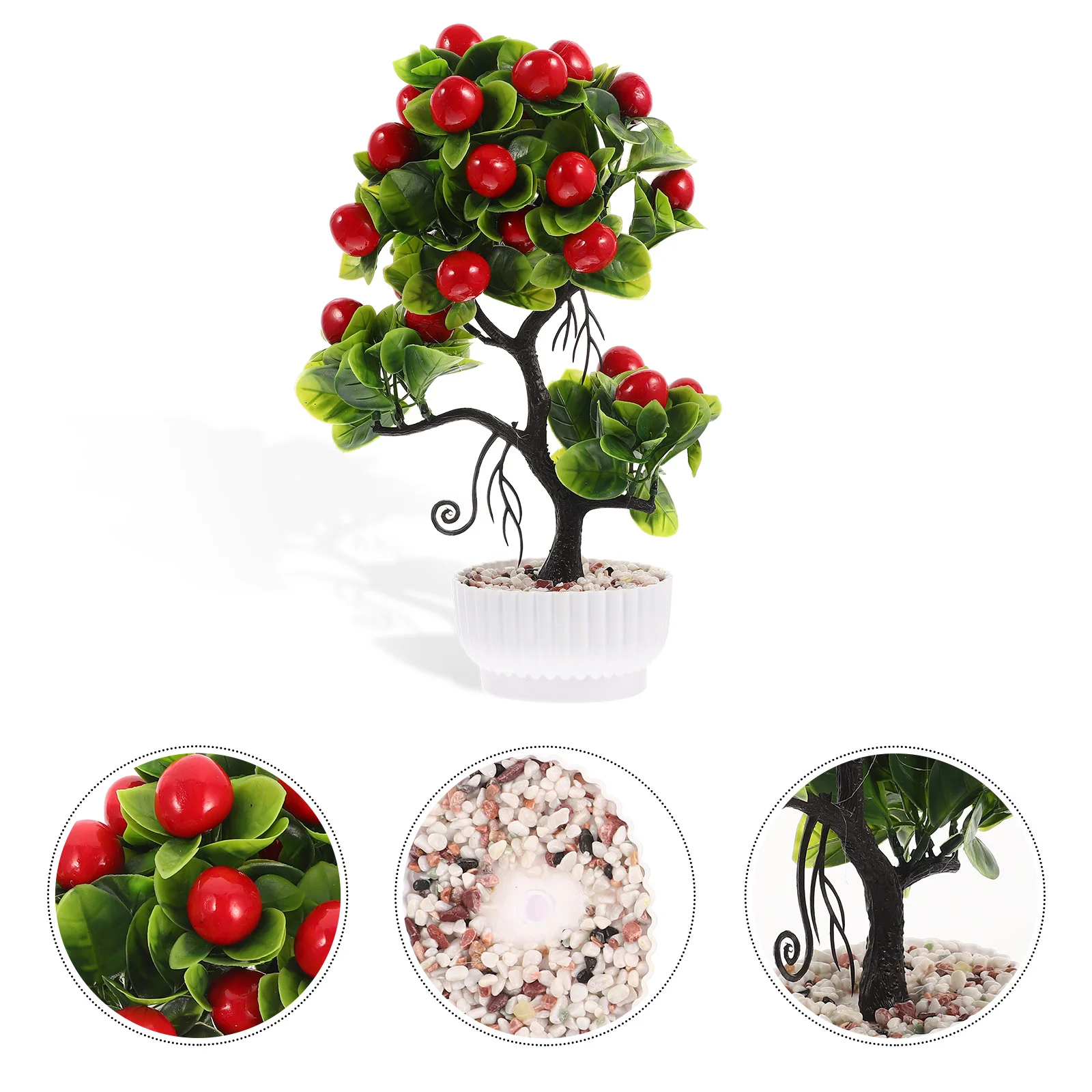 

Artificial Fruit Tree Bonsai Realistic Potted Fake Fruit Plant For Home Office Decor Desktop Centerpiece Tabletop Adornment