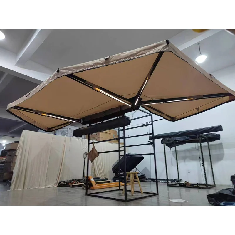 LOGO Print Customized Size Free Standing 270 Degree Car Roof Side Awning Tent with Wall for Large Shade Shelter