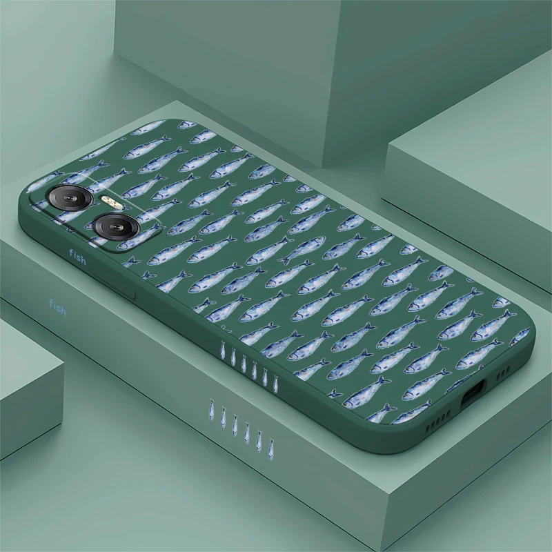Silicone Matte Soft Phone Case For Infinix Smart 20 10 HD 9 8 Plus 8 Pro Sea Fish Pattern Shockproof Protective Bumper Cover