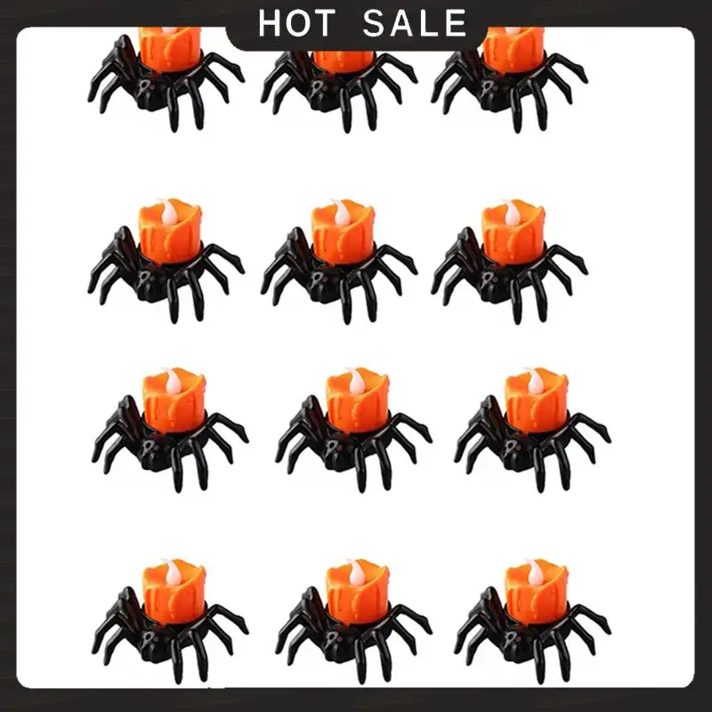 24-Hour Delivery Spider Candles 12 Pack Halloween LED Flameless Battery Operated Tea Light For Party Table Decor