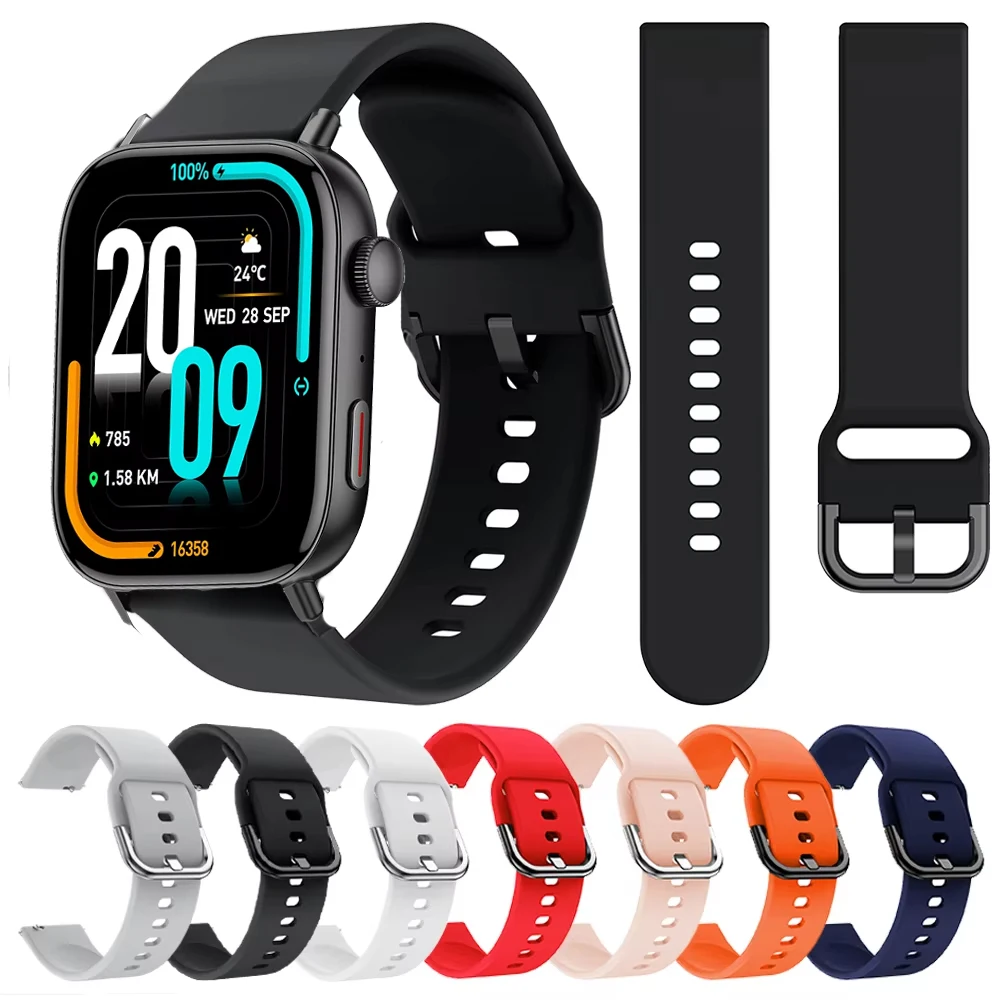 20mm 22mm Sport Silicone Band For COLMI C8 Max Bracelet Strap For COLMI i28 Ultra P86 P81 P28 Plus/V75 GPS M42 M41 M40/P8 P9 P10