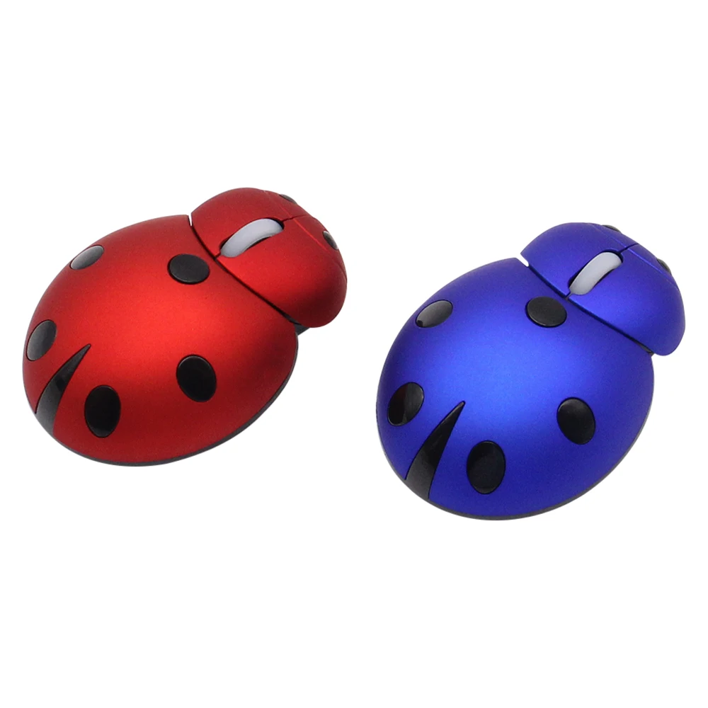 Mini Animal Shaped Wireless Watch With USB Receiver 2.4GHz Cartoon Ladybug Mouse for Most Desktop Laptop Accessories